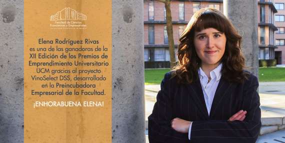 Nuestra preincubada Elena Rodríguez Rivas, una de las ganadoras de la XII Edición de los Premios de Emprendimiento Universitario UCM